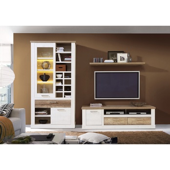 TV stolek DURO pinie bílá/dub antik, šířka 180 cm 1