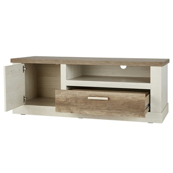 TV stolek DURO pinie bílá/dub antik, šířka 140 cm 2