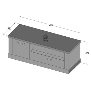 TV stolek DURO pinie bílá/dub antik, šířka 140 cm 7