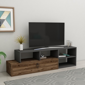 TV stolek DURU 2 antracitová/ořech 1