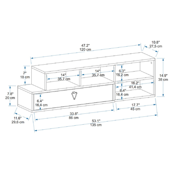 TV stolek DURU 2 antracitová/ořech 6