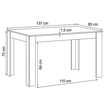 Jídelní set EDGAR bílá/modrá/černá 4
