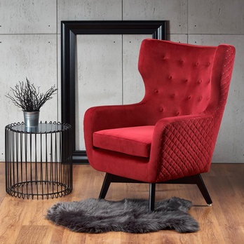 Křeslo EFRAIM tmavě červená 1