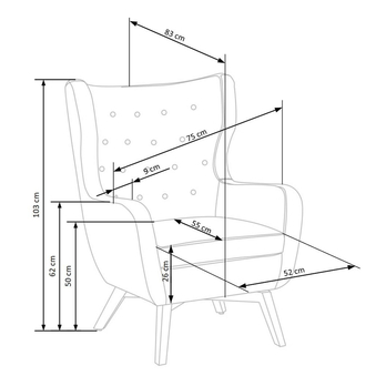 Křeslo EFRAIM žlutá 7