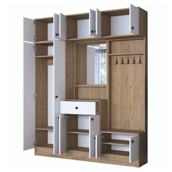 Předsíňová sestava ELA 10 bílá/ořech 2