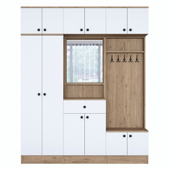 Předsíňová sestava ELA 10 bílá/ořech 3