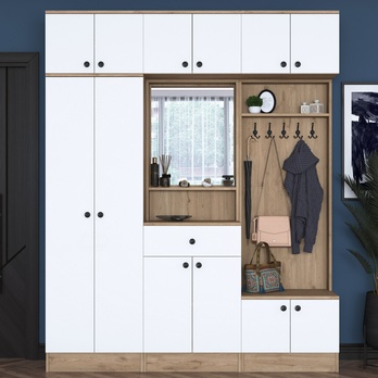 Předsíňová sestava ELA 10 bílá/ořech 5