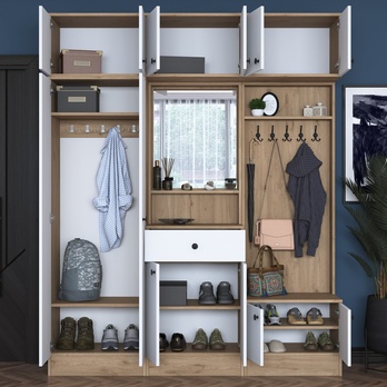 Předsíňová sestava ELA 10 bílá/ořech 6