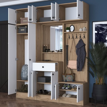 Předsíňová sestava ELA 10 bílá/ořech 7