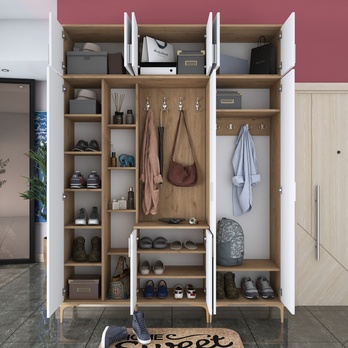 Předsíňová sestava ELA 11 ořech/bílá, 8 dvojitých háčků 7