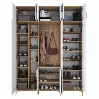 Předsíňová sestava ELA 11 ořech/bílá 4