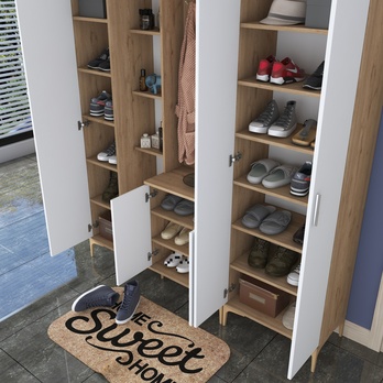 Předsíňová sestava ELA 11 ořech/bílá 9