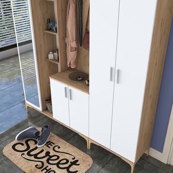 Předsíňová sestava ELA 11 ořech/bílá 10