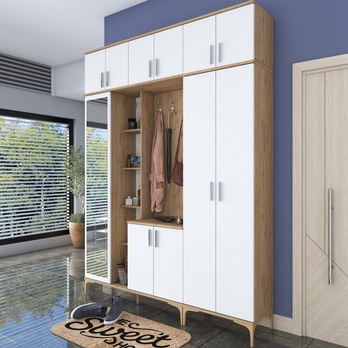 Předsíňová sestava ELA 11 ořech/bílá 1