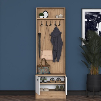 Předsíňová sestava ELA 1 ořech/bílá 3