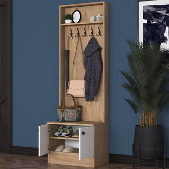 Předsíňová sestava ELA 1 ořech/bílá 4