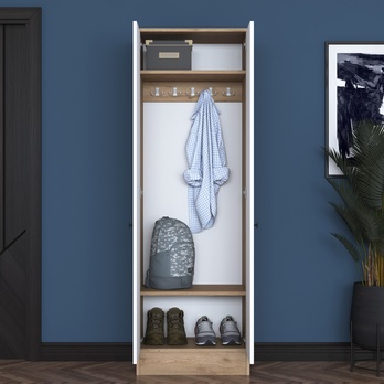 Předsíňová skříň ELA 2 bílá/ořech 5