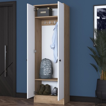 Předsíňová skříň ELA 2 bílá/ořech 6