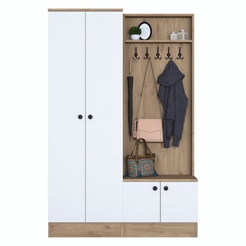 Předsíňová sestava ELA 5 bílá/ořech 3