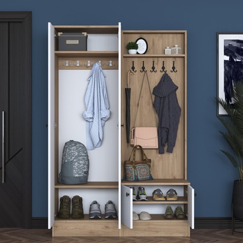 Předsíňová sestava ELA 5 bílá/ořech 5