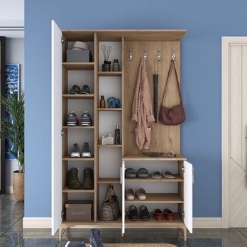 Předsíňová sestava ELA 6 ořech/bílá 4