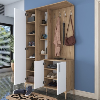 Předsíňová sestava ELA 6 ořech/bílá 5