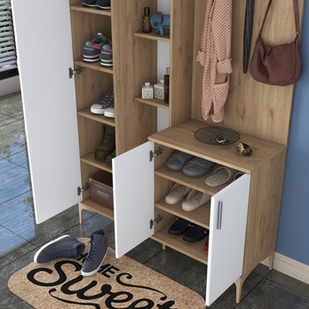 Předsíňová sestava ELA 6 ořech/bílá 6