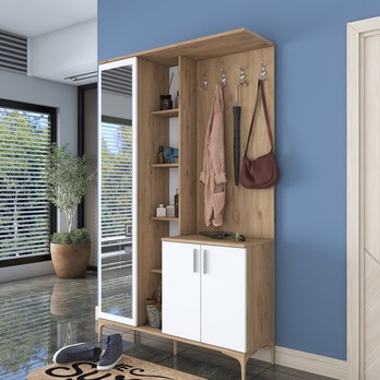 Předsíňová sestava ELA 6 ořech/bílá 1