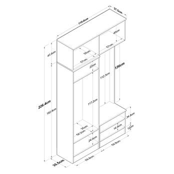 Předsíňová sestava ELA 7 bílá 7