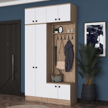 Předsíňová sestava ELA 7 ořech/bílá 1