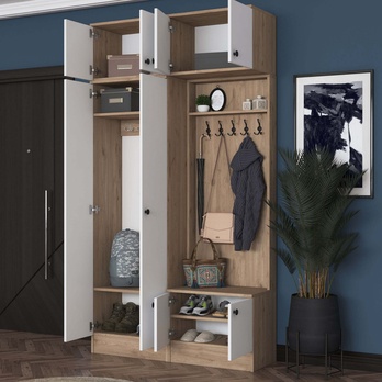 Předsíňová sestava ELA 7 ořech/bílá 6