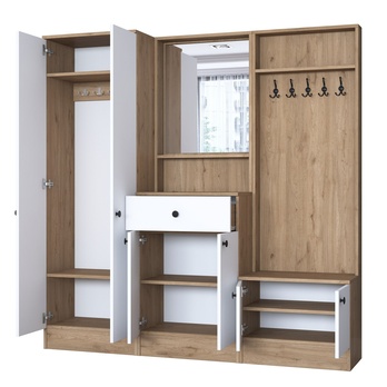 Předsíňová sestava ELA 8 bílá/ořech 2