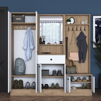 Předsíňová sestava ELA 8 bílá/ořech 6