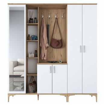 Předsíňová sestava ELA 9 ořech/bílá 3