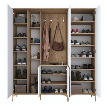 Předsíňová sestava ELA 9 ořech/bílá 4