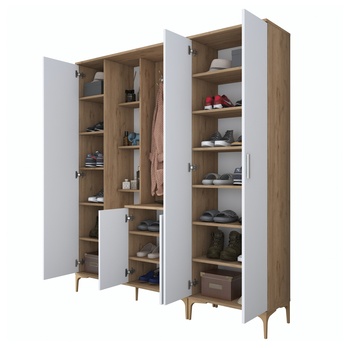 Předsíňová sestava ELA 9 ořech/bílá 5