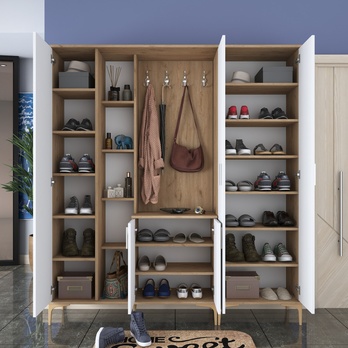 Předsíňová sestava ELA 9 ořech/bílá 7