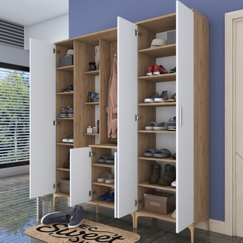 Předsíňová sestava ELA 9 ořech/bílá 8