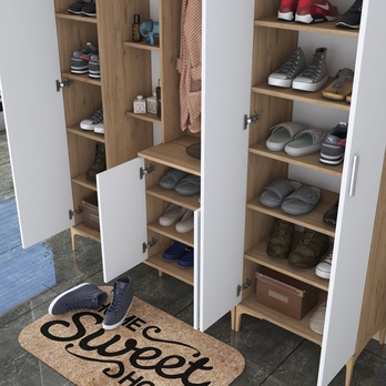 Předsíňová sestava ELA 9 ořech/bílá 9