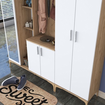 Předsíňová sestava ELA 9 ořech/bílá 10