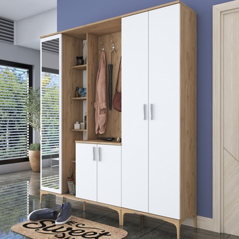 Předsíňová sestava ELA 9 ořech/bílá 1