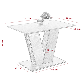 Jídelní set ELDA tmavý beton/antracitová 9