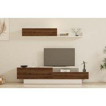 Obývací stěna ELDA bílá/ořech 3