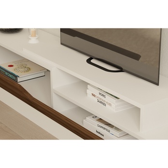 Obývací stěna ELDA bílá/ořech 4