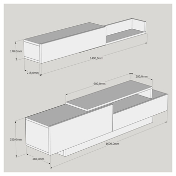Obývací stěna ELDA bílá/ořech 5