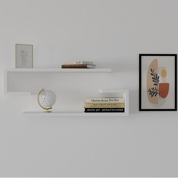 Nástěnná police ELDO bílá, set 2 ks 1