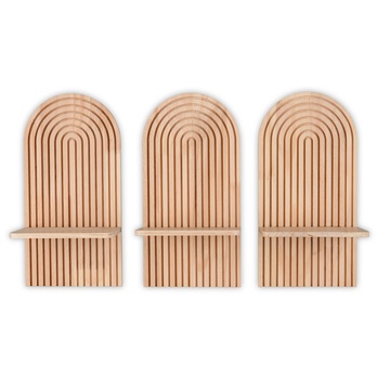 Nástěnný regál ELEA dřevo, set 3 ks 4
