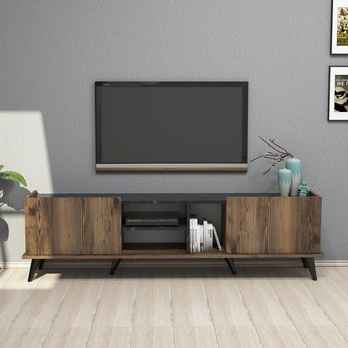 TV stolek  ELEGANTE ořech/černá 1