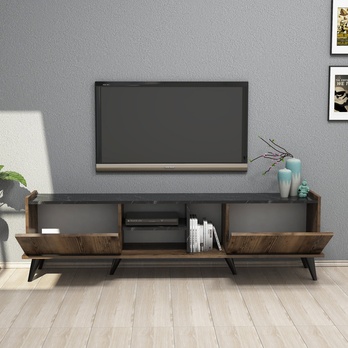 TV stolek  ELEGANTE ořech/černá 2