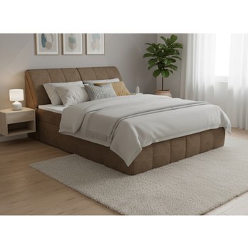 Postel s matrací a topperem ELEIN taupe, 180x200 cm 1